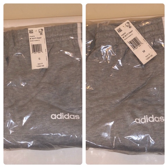 New Men’s Adidas Joggers Sweatpants Gray - Picture 7 of 10